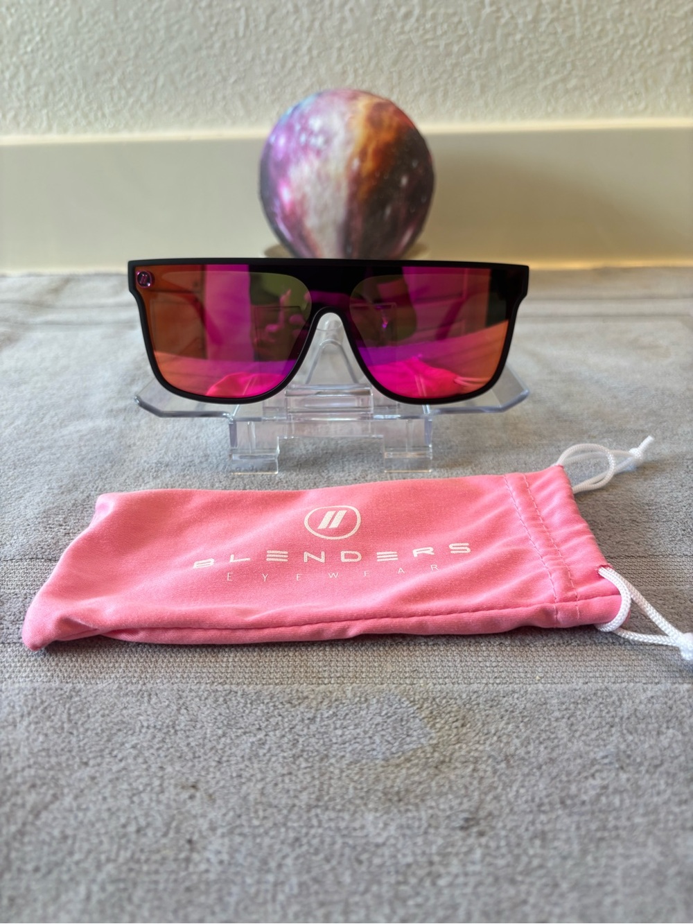 Blenders Women's Pink Mirrored Shield Sunglasses